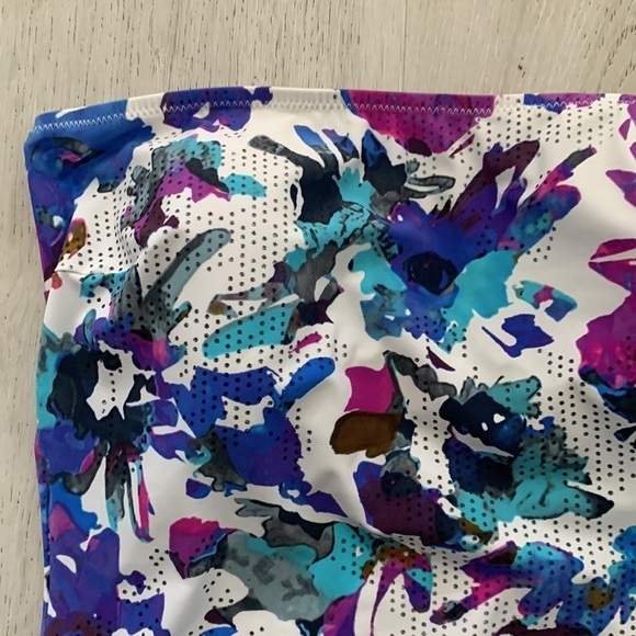 Gideon Oberson Purple Florals‎ Striped One Shoulder Swimwear summer size 6 - Picture 3 of 10